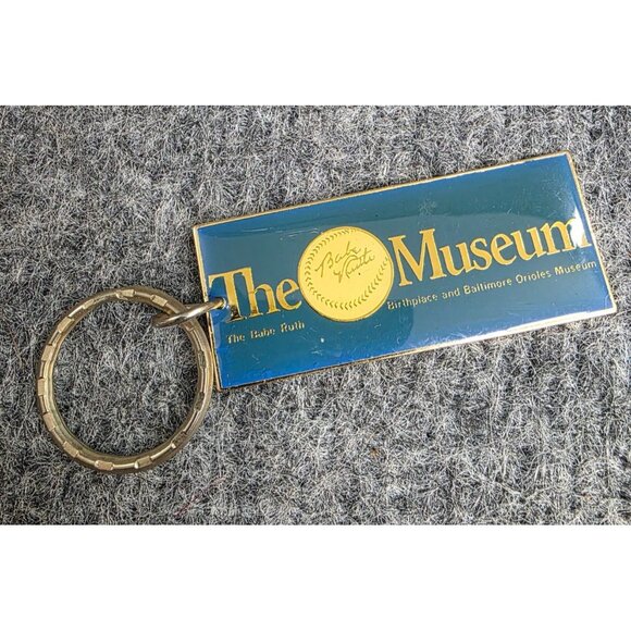 Babe Ruth Museum Keychain - Gift Creations Inc - Gold & Blue - Souvenir - Picture 1 of 4